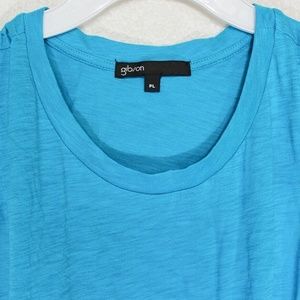 Gibson x Hi Sugarplum! Bonita Ruffled Blue Shirt